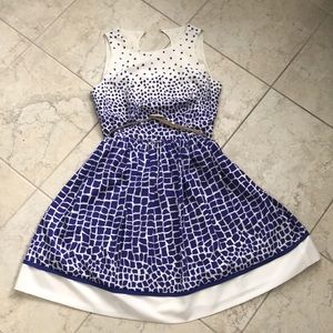 Blue and White Cocktail Dress